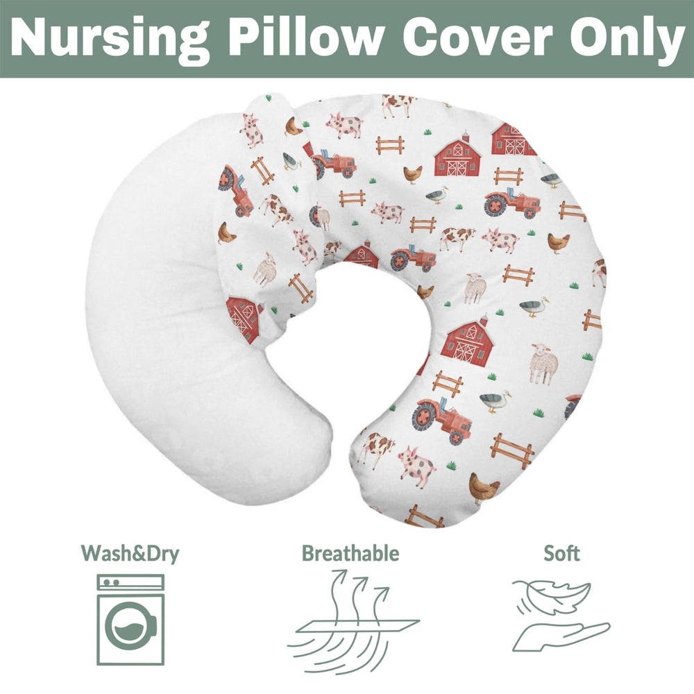 ZoUbqchY Farm Animals Life nursing pillow cover is fade resistant and durable.