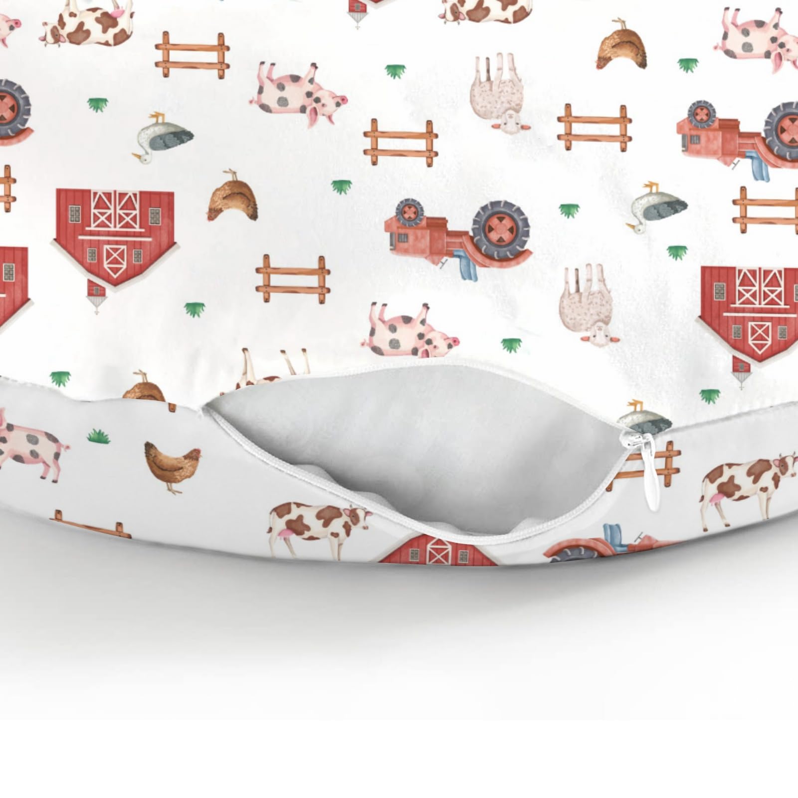 ZoUbqchY Farm Animals Life nursing pillow cover suits both boys and girls.
