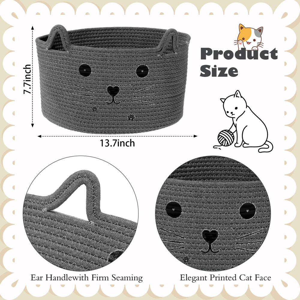 Zopeal Cat Basket Cat Face Design highlights whimsical decor while organizing everyday items.