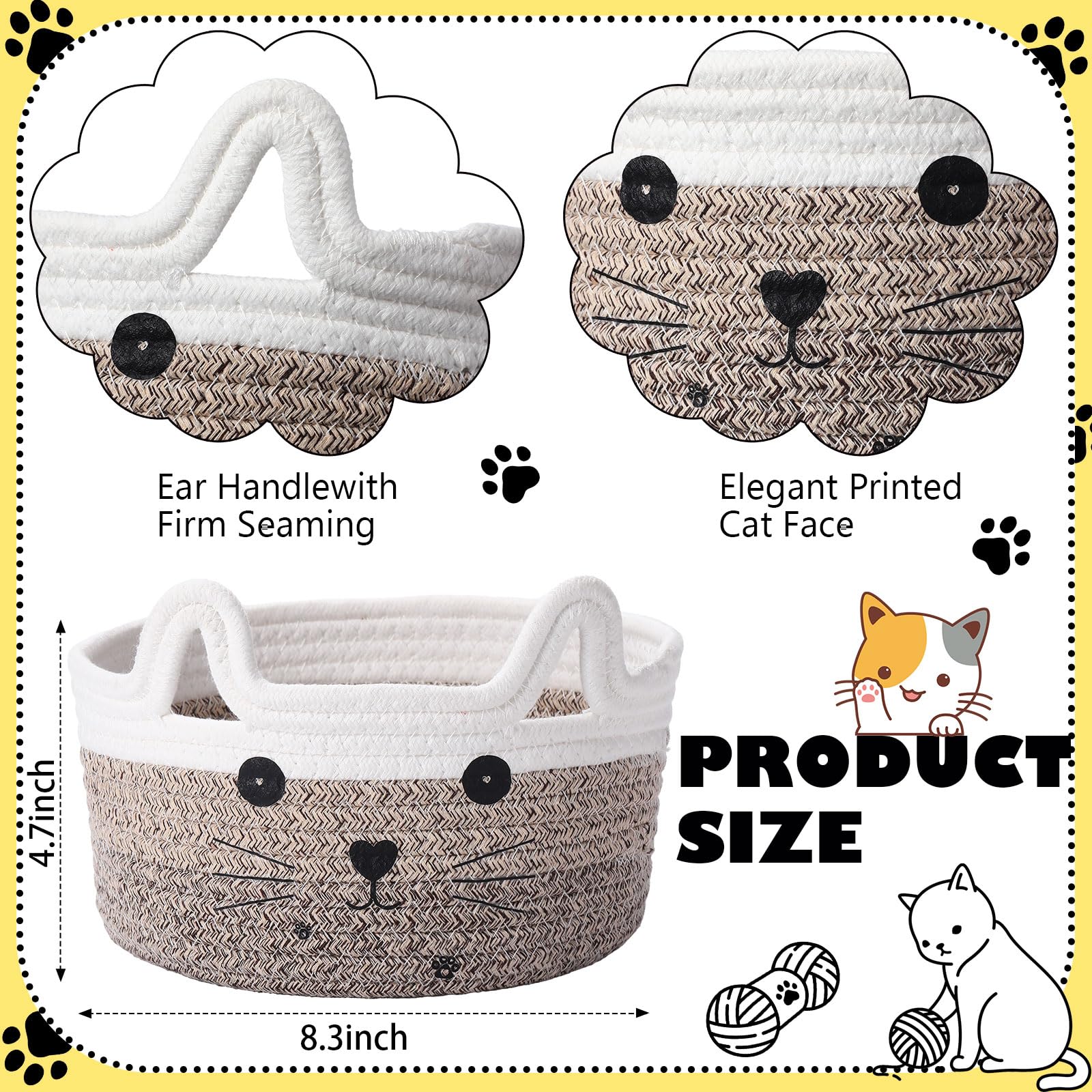 Zopeal cat basket cat-face design adds room charm and character.