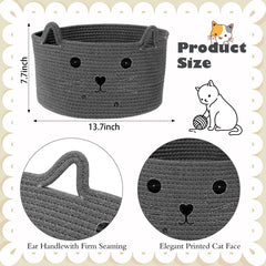 Zopeal Cat Basket Cat Face Design highlights whimsical decor while organizing everyday items.