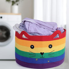 Zopeal cat basket cat-face detail adds charm while concealing clutter.