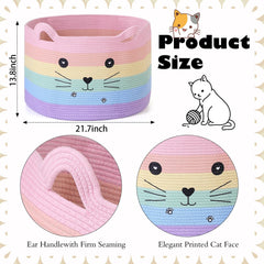 Zopeal cat basket cat-face design enhances charm while concealing pet toys.