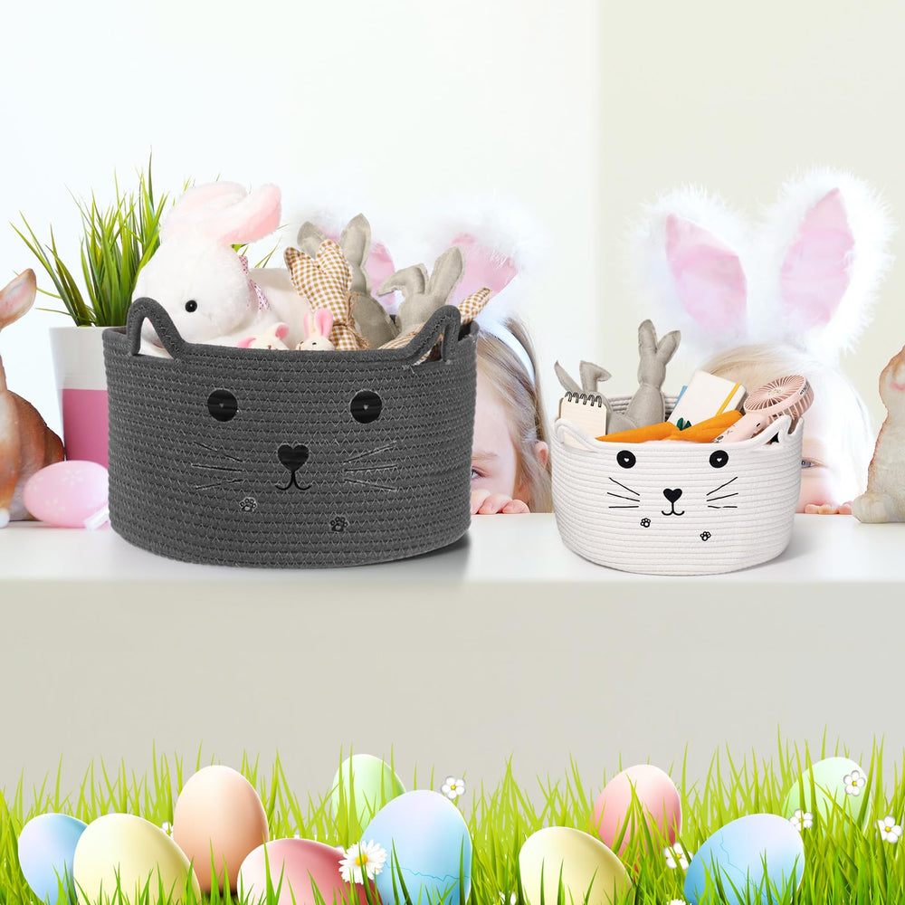 Zopeal Cat Basket Christmas Decor idea doubles as a cute gift bin.