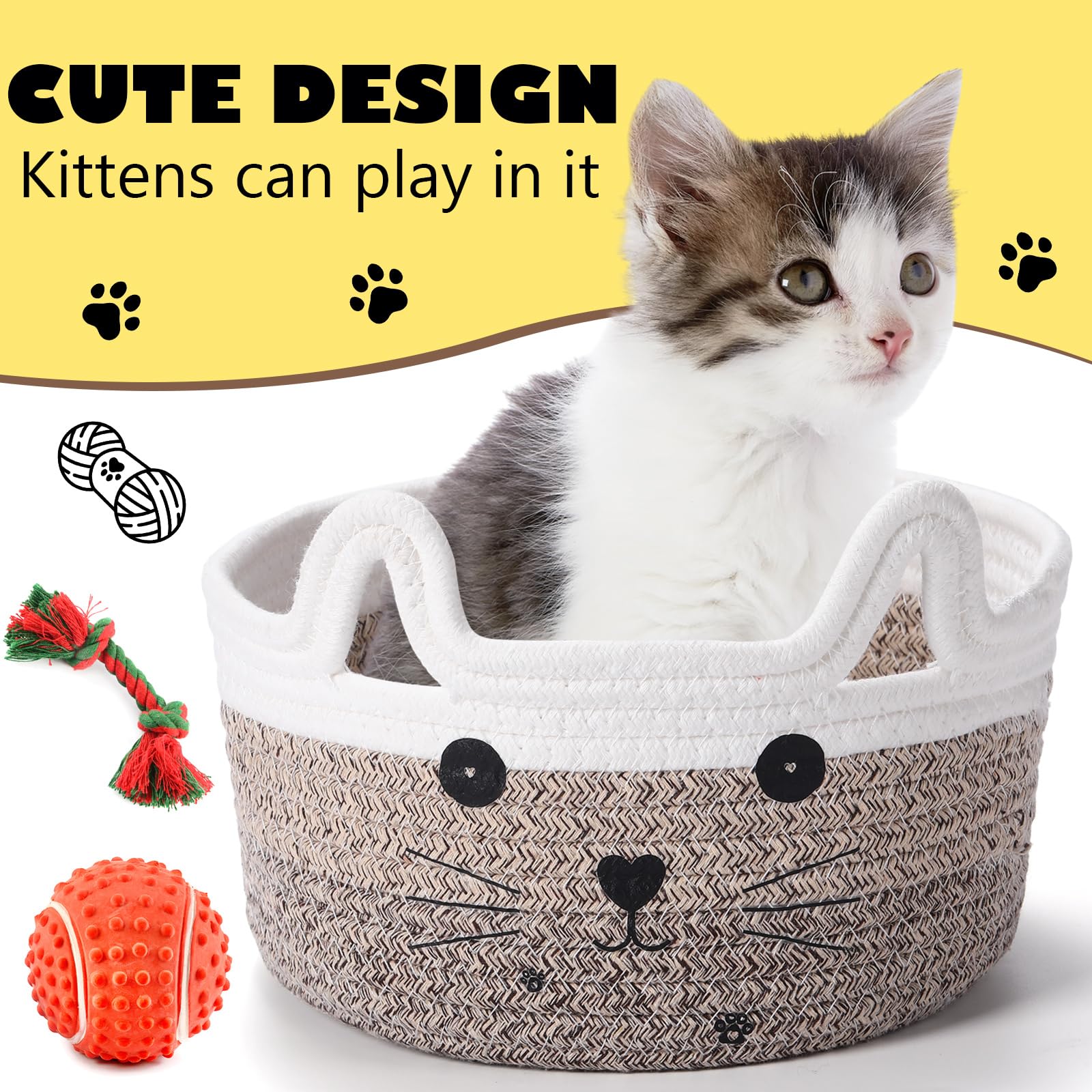 Zopeal cat basket woven from cotton rope, durable and reusable.