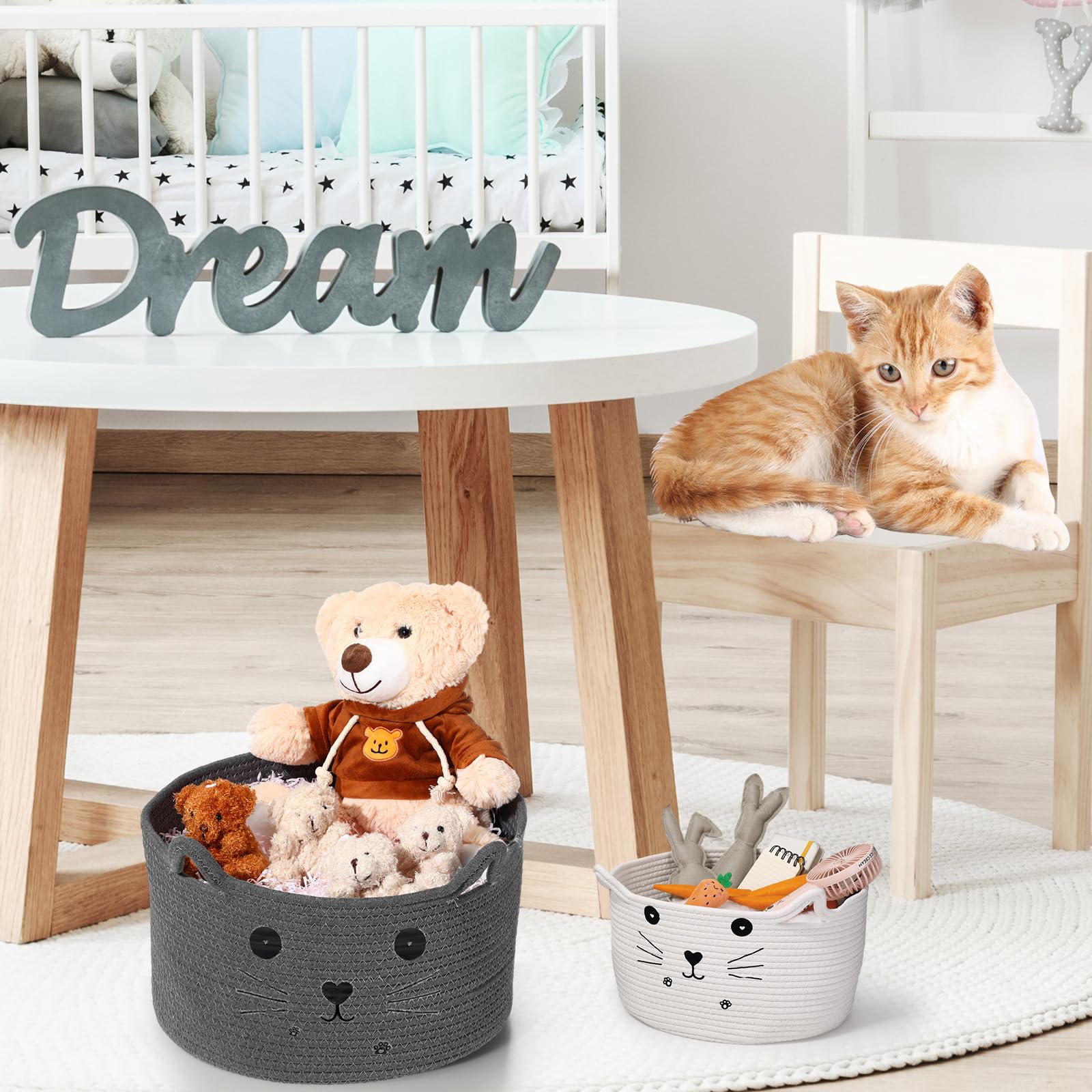 Zopeal Cat Basket Dimension Approx 13-8 Inches shows ample capacity for small items.