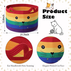 Zopeal cat basket ears handle design emphasizes cute decor and easy carrying.