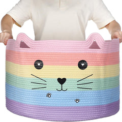 Zopeal cat basket with ears stores toys neatly and adds playful home decor.