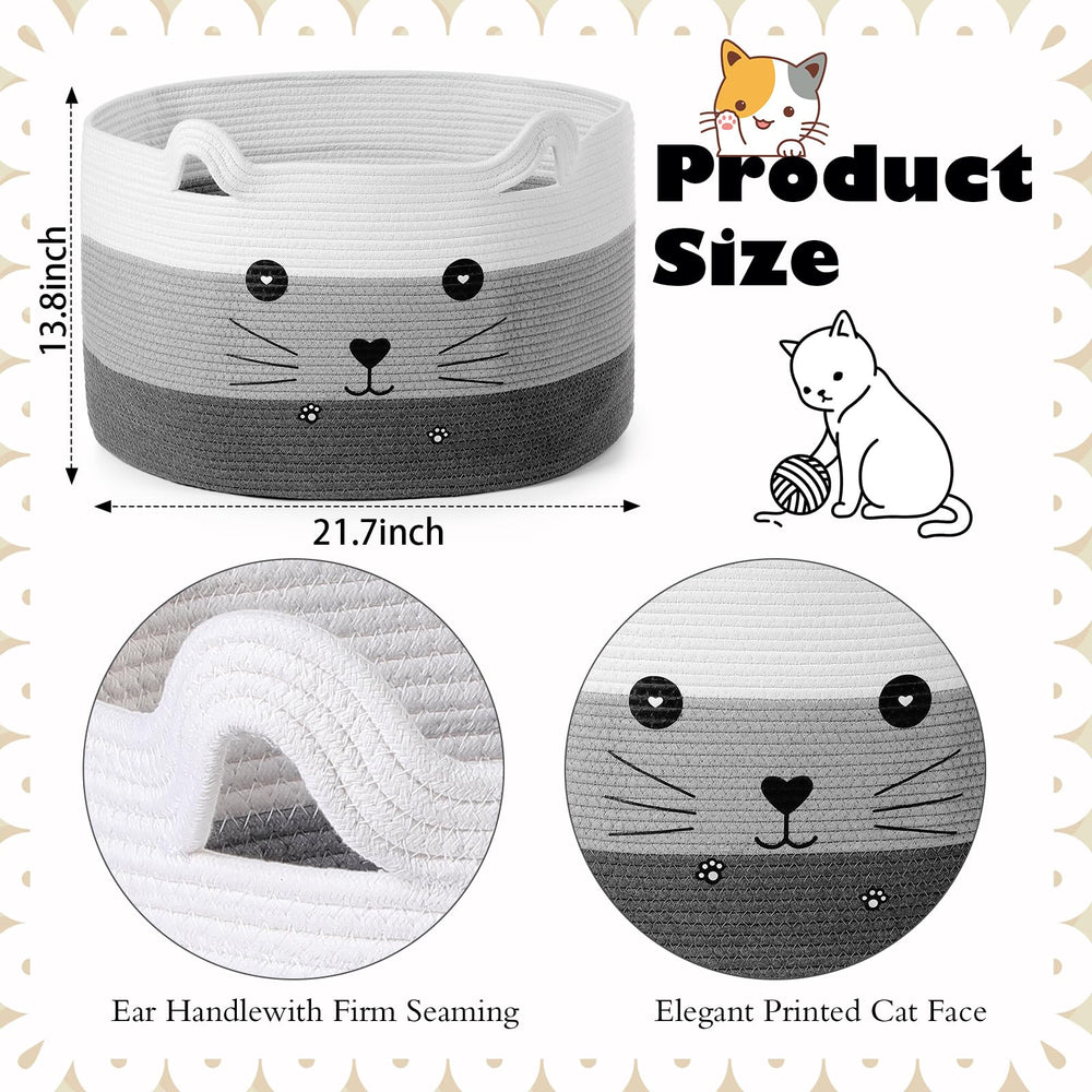 Zopeal cat basket face design highlighting decorative charm for home or nursery