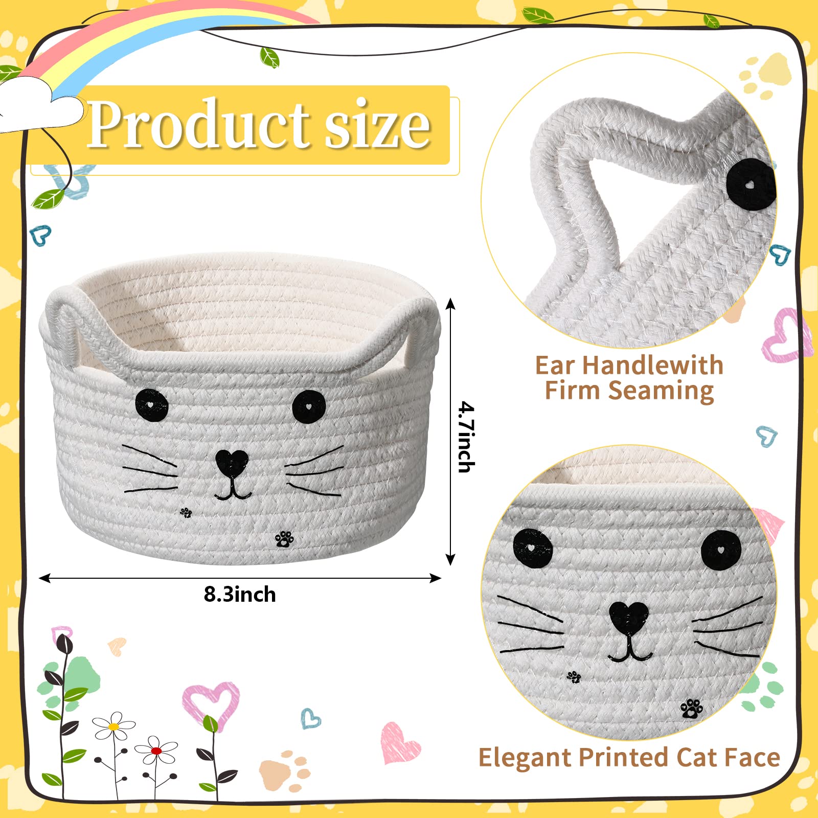 Zopeal Cat Basket face detail highlighting decorative cat face