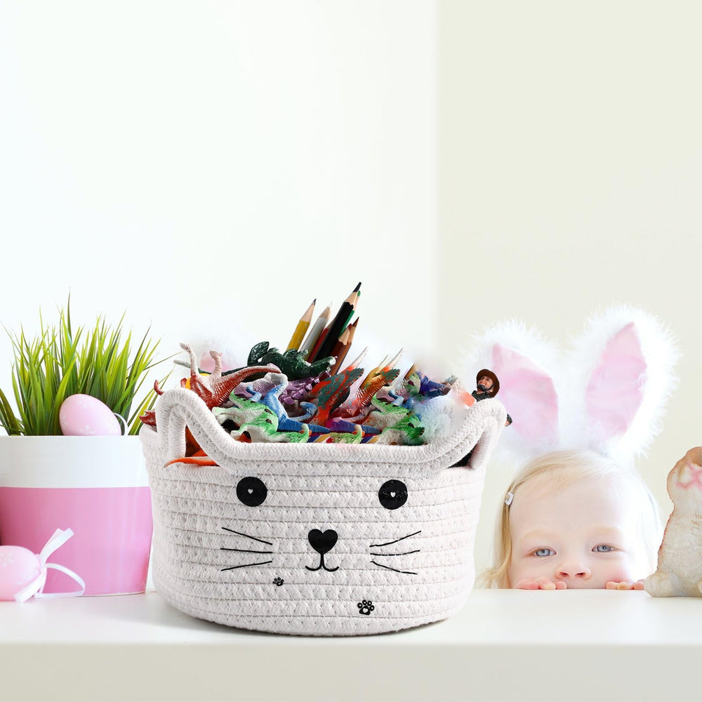 Zopeal Cat Basket in a nursery setup as decorative storage