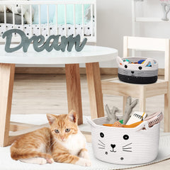 Zopeal cat basket with large diameter offers spacious storage for toys and essentials.