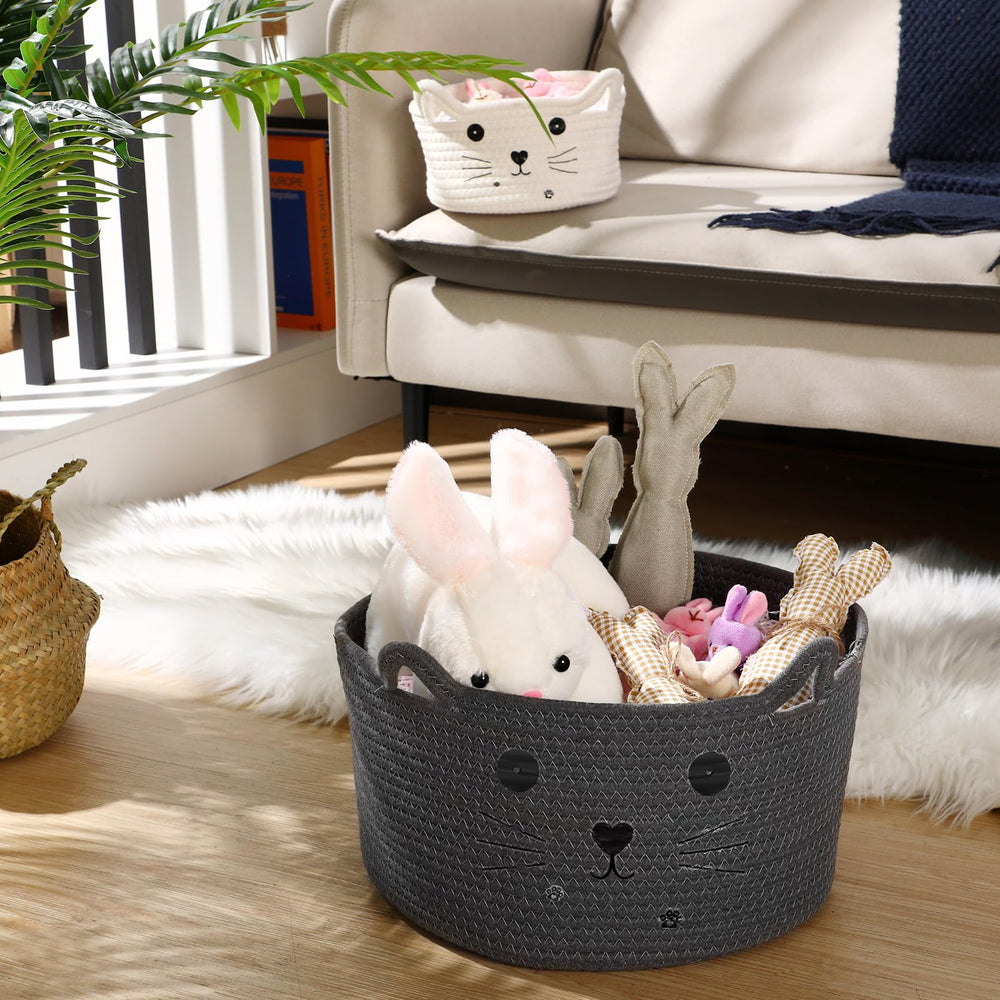 Zopeal Cat Basket Living Room Use demonstrates versatile storage and cute decor.