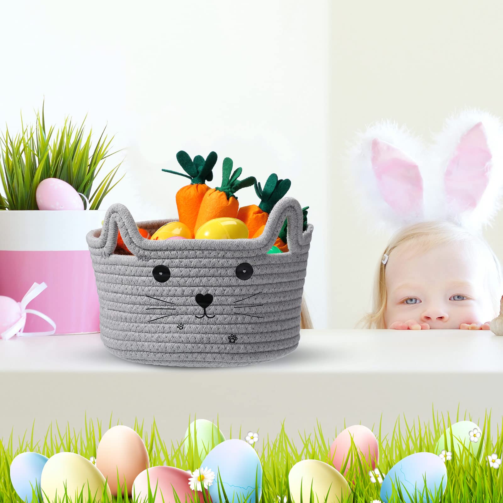 Zopeal Cat Basket woven cotton rope feels lightweight and durable.