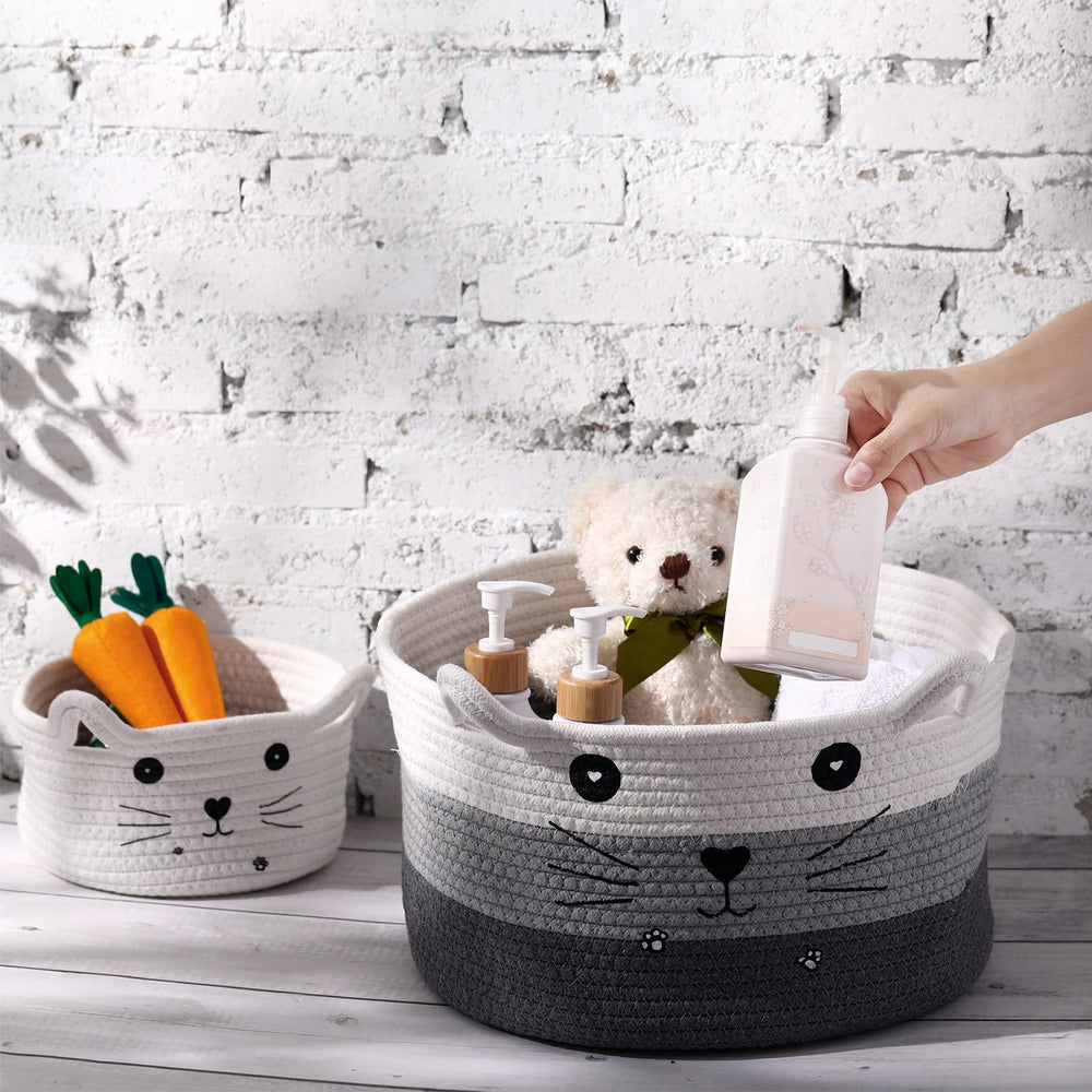 Zopeal cat basket fits nursery or bedroom for tidy organization.