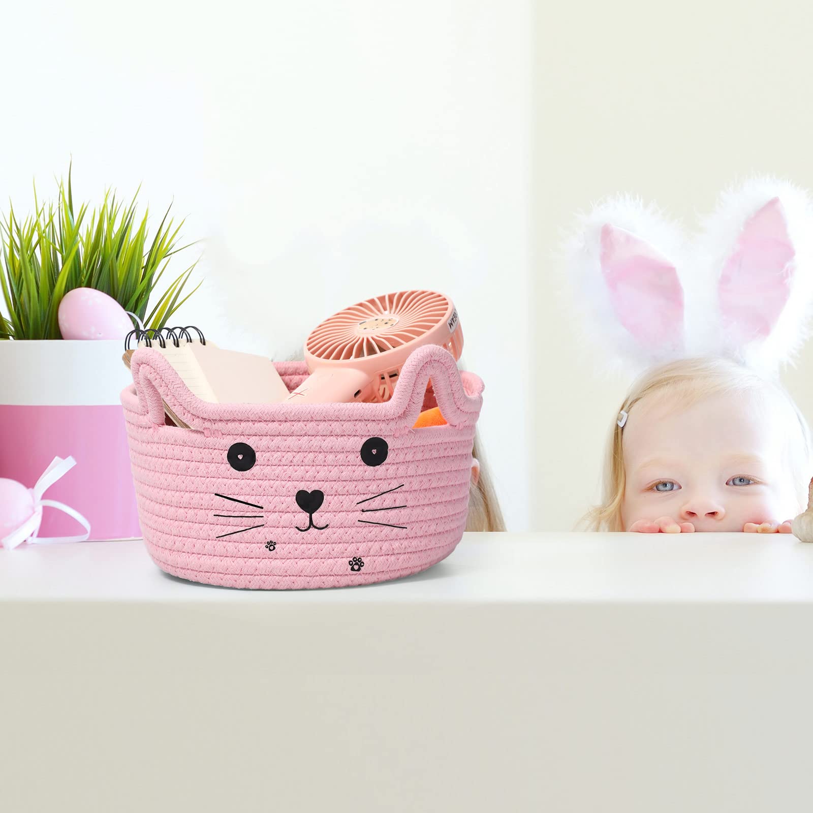 Zopeal cat basket pink gift-ready for Easter, Christmas, or celebrations.