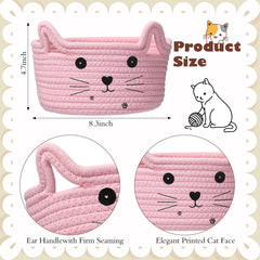 Zopeal cat basket pink handle detail shows cat-ear design for easy carrying.