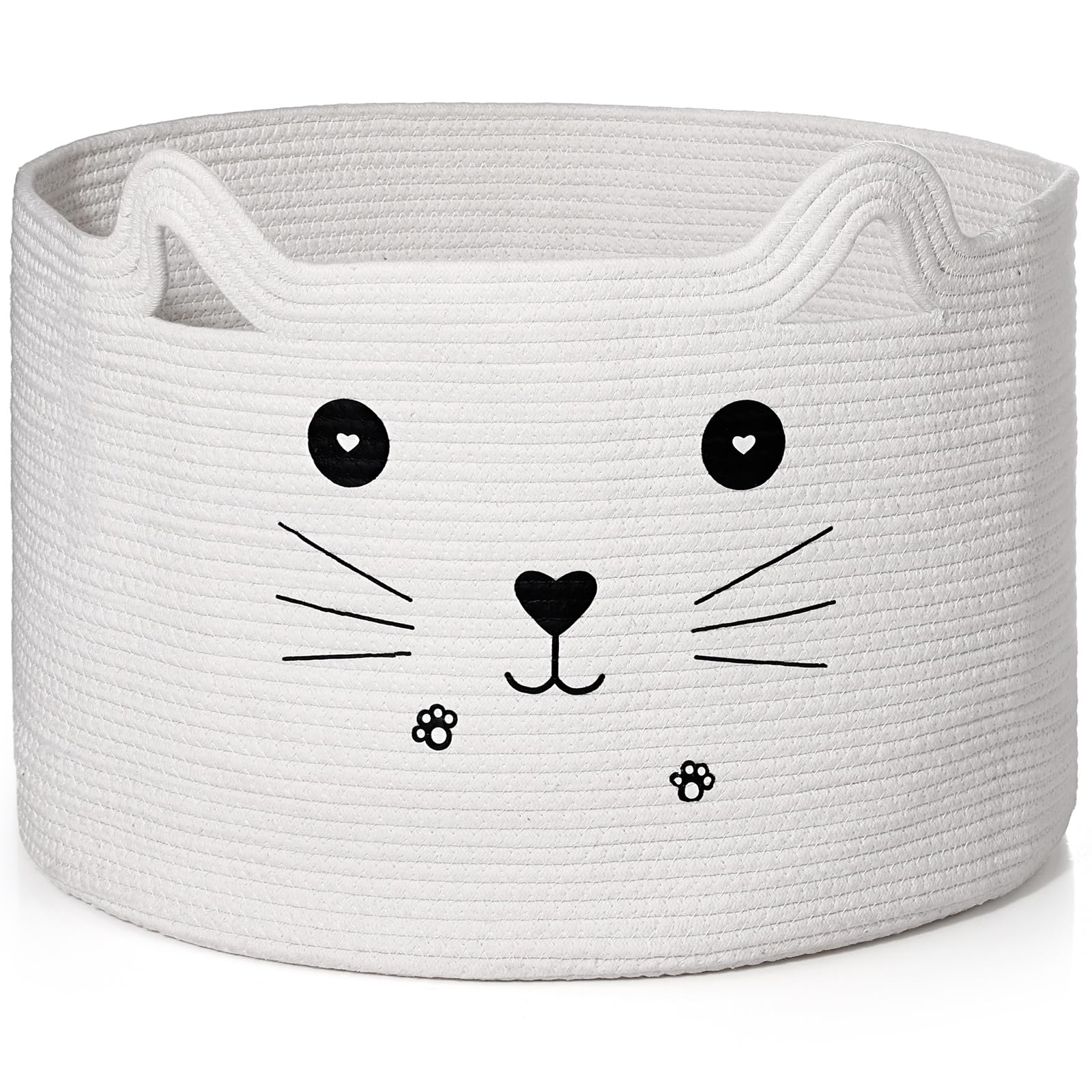 Zopeal cat basket front view with ears adds playful storage.