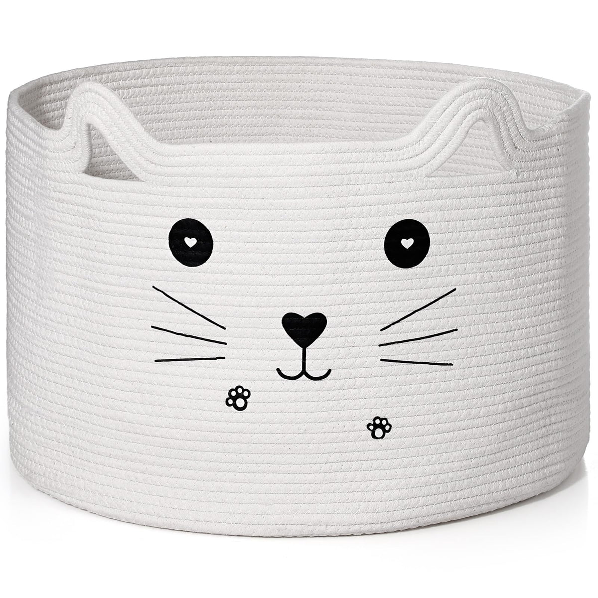 Zopeal cat basket front view with ears adds playful storage.