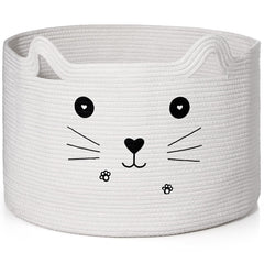 Zopeal cat basket front view with ears adds playful storage.