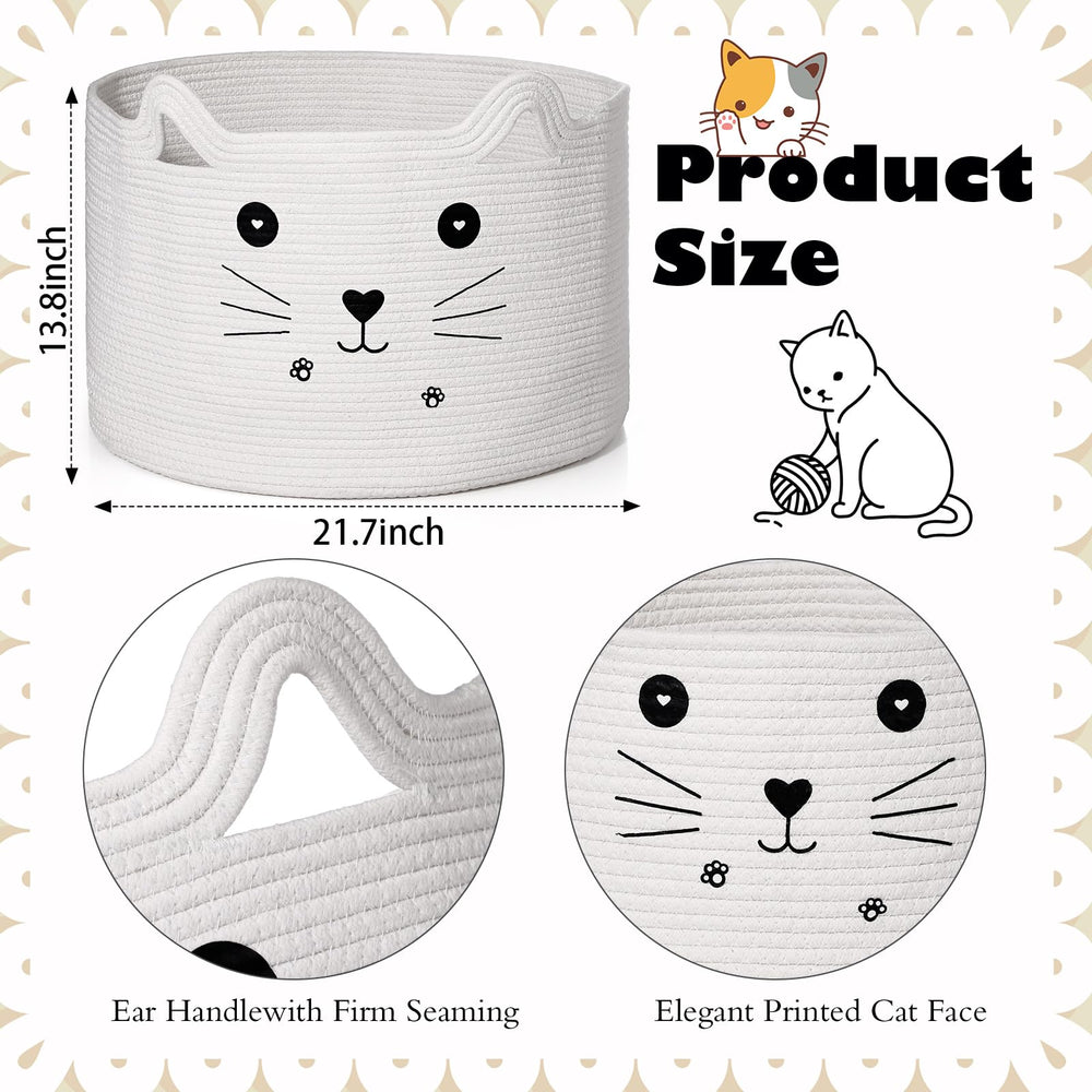 Zopeal cat basket interior shows large capacity for toys.