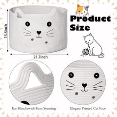Zopeal cat basket interior shows large capacity for toys.