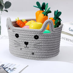 Zopeal Cat Basket stores toys and cosmetics while staying tidy.