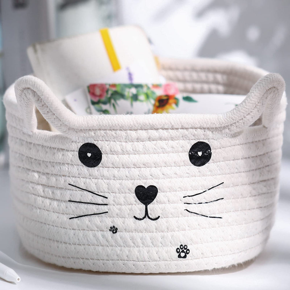 Zopeal Cat Basket white cotton rope texture and durable build