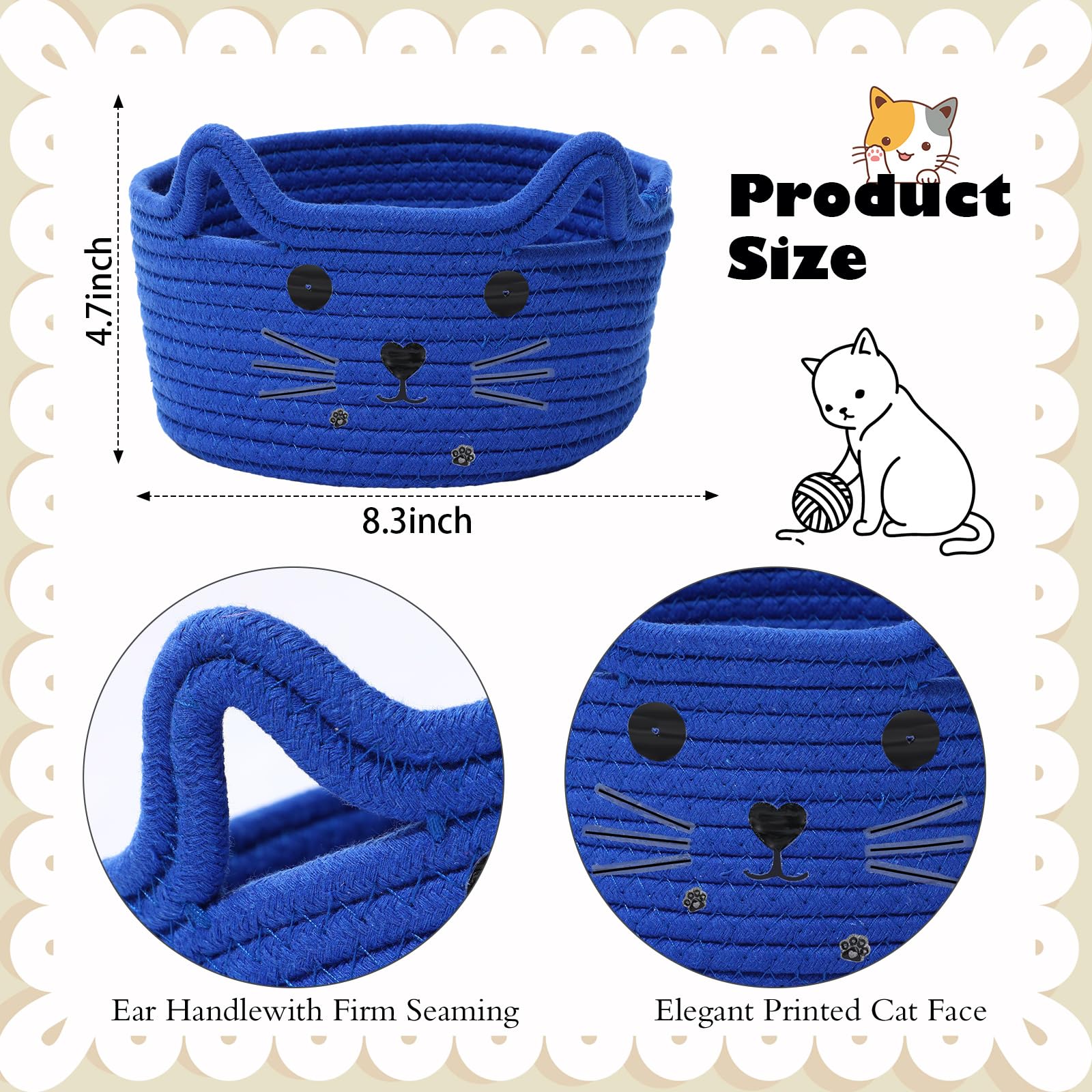 Zopeal cat-face woven design adds playful charm to home decor.