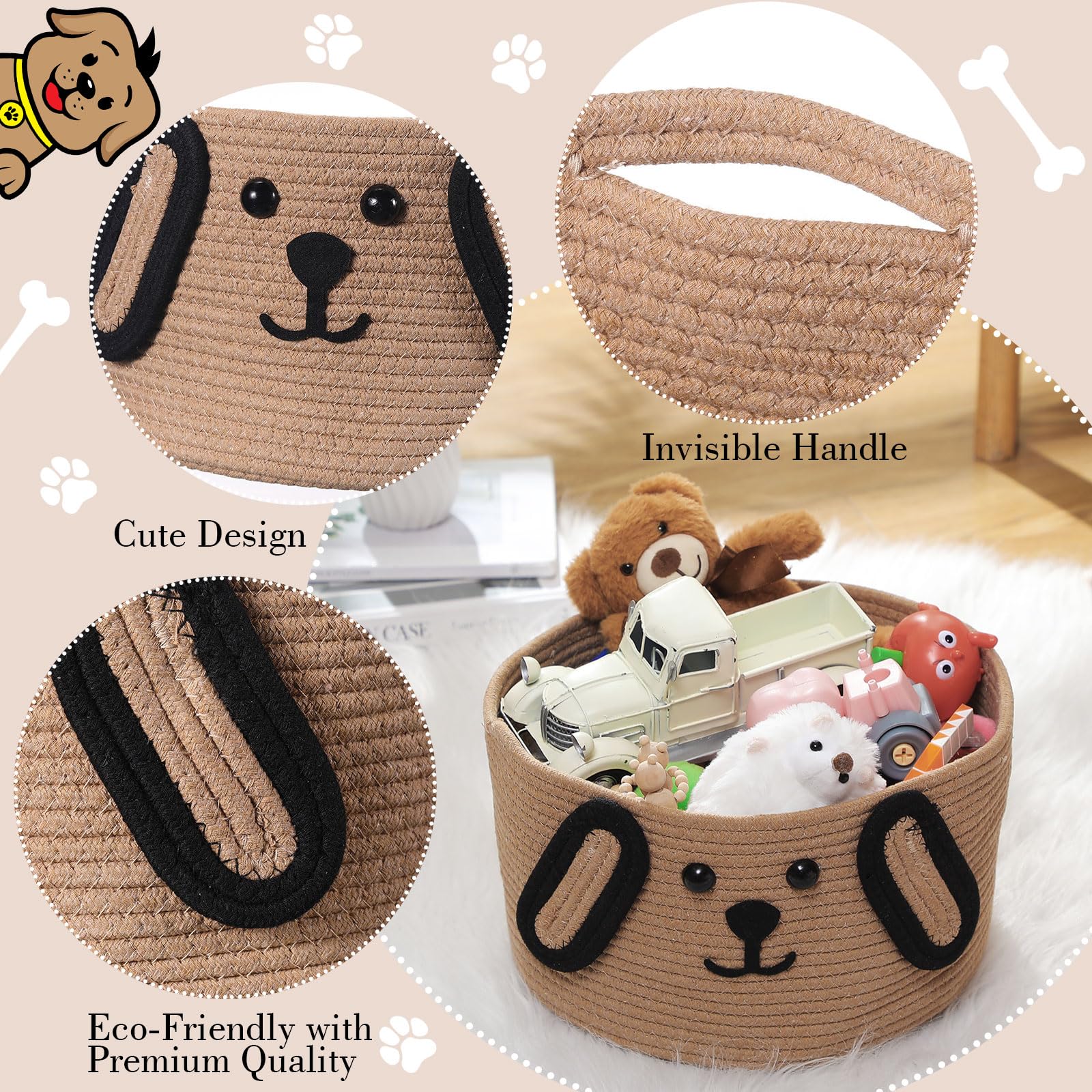 Zopeal multi-purpose storage basket use tidy for organizing toys and books