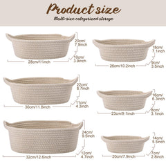 Zopeal beige cotton rope basket with handles enables easy transport and daily use.