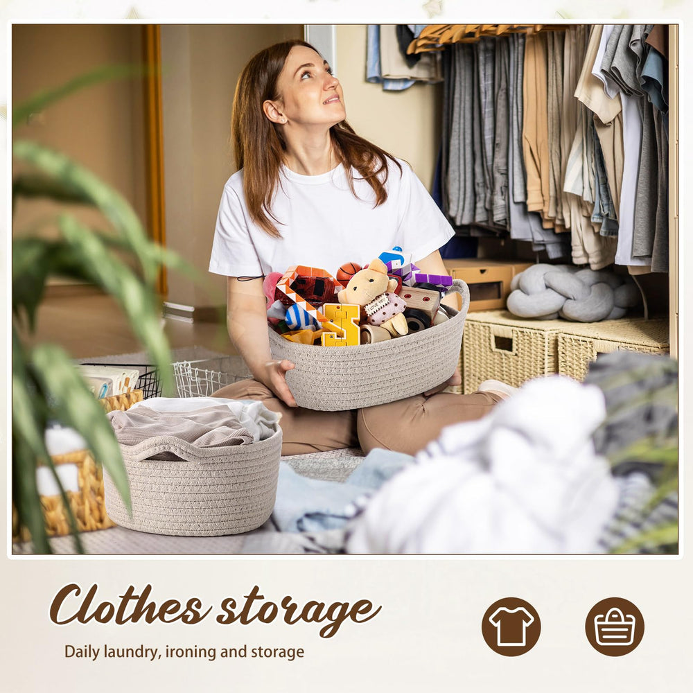 Zopeal stackable storage baskets maximize space and maintain a clean surface.