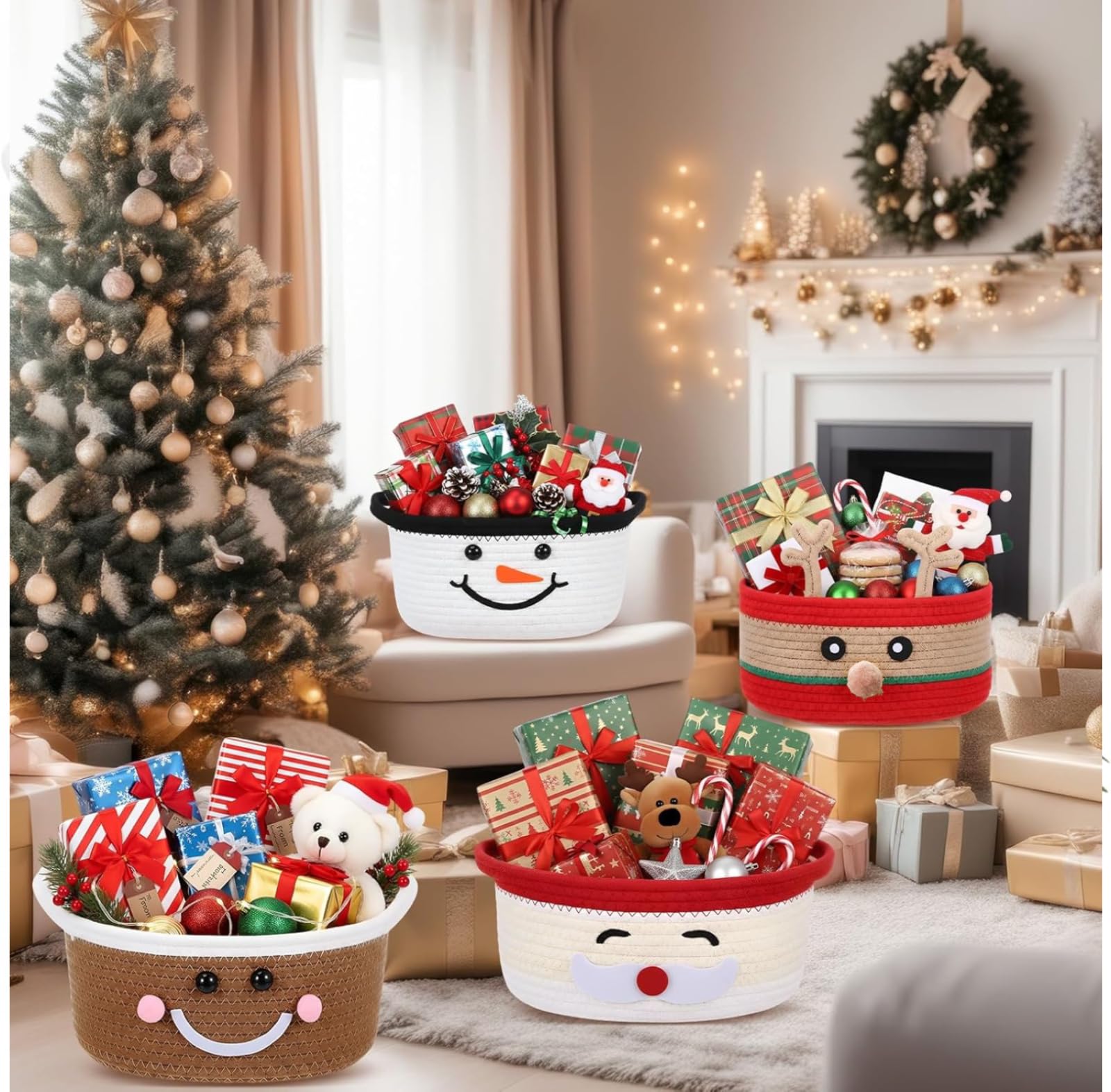 Zopeal woven basket holds pastries, candles, or small gifts.
