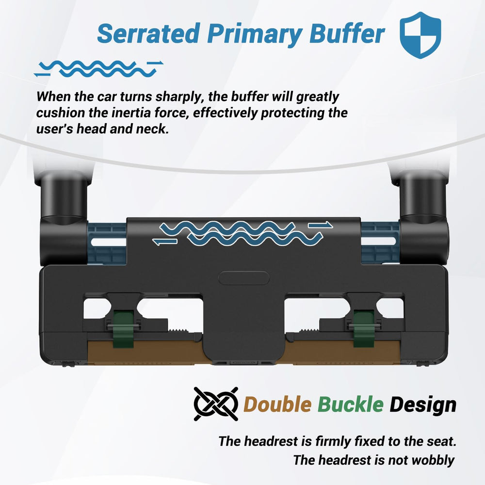 Zorunowa 180-degree adjustable headrest provides personalized neck support during travel.