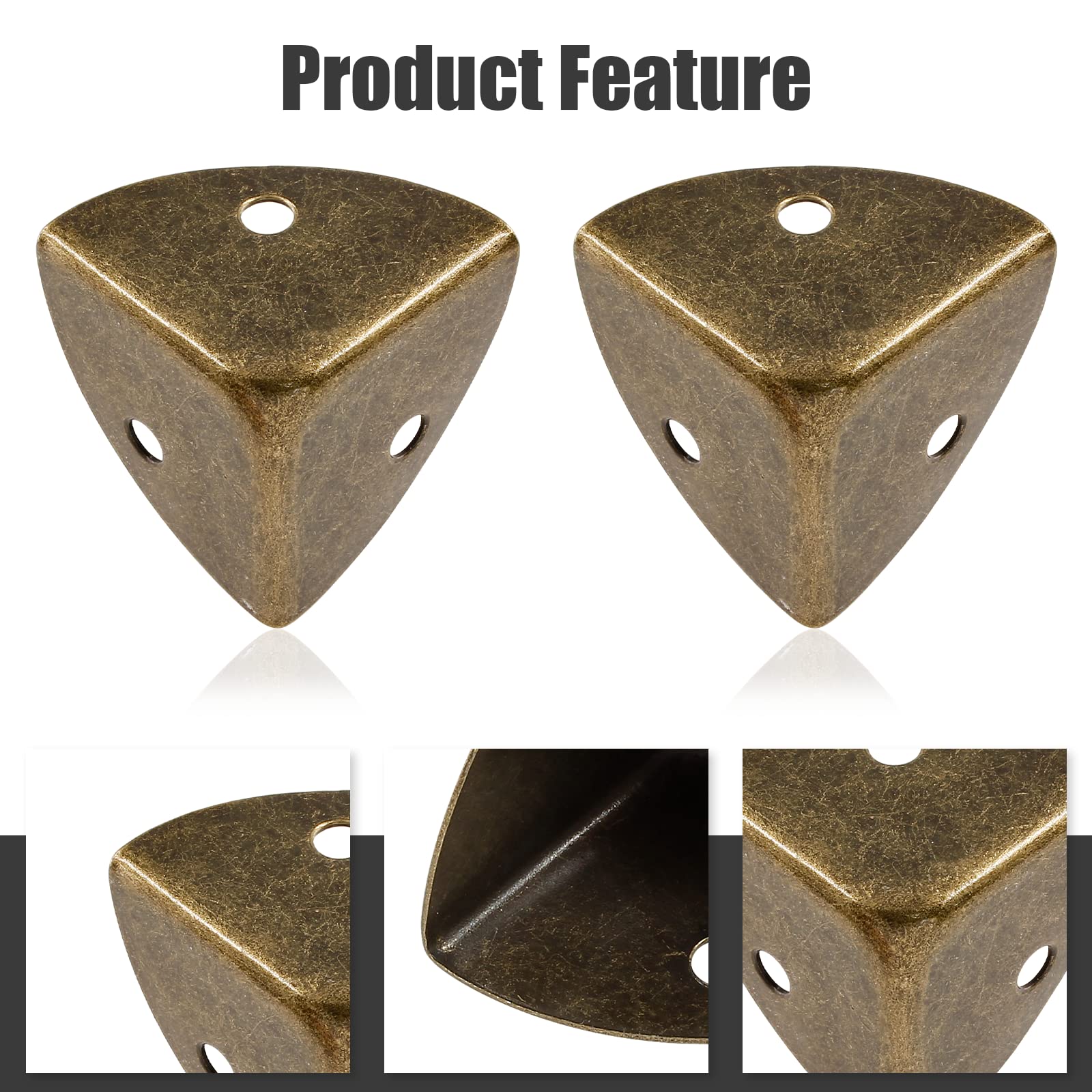 Zorveiio bronze box corner protector includes mounting screws for quick setup.