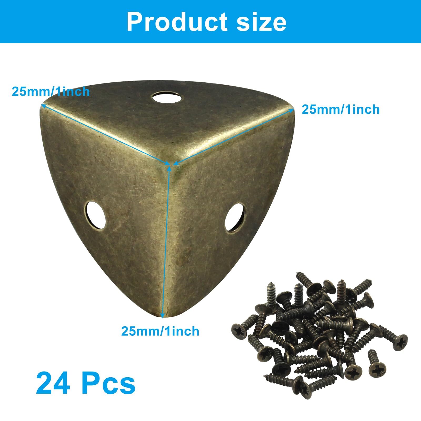 Zorveiio furniture corner brackets bronze for boxes, tables, and cabinets
