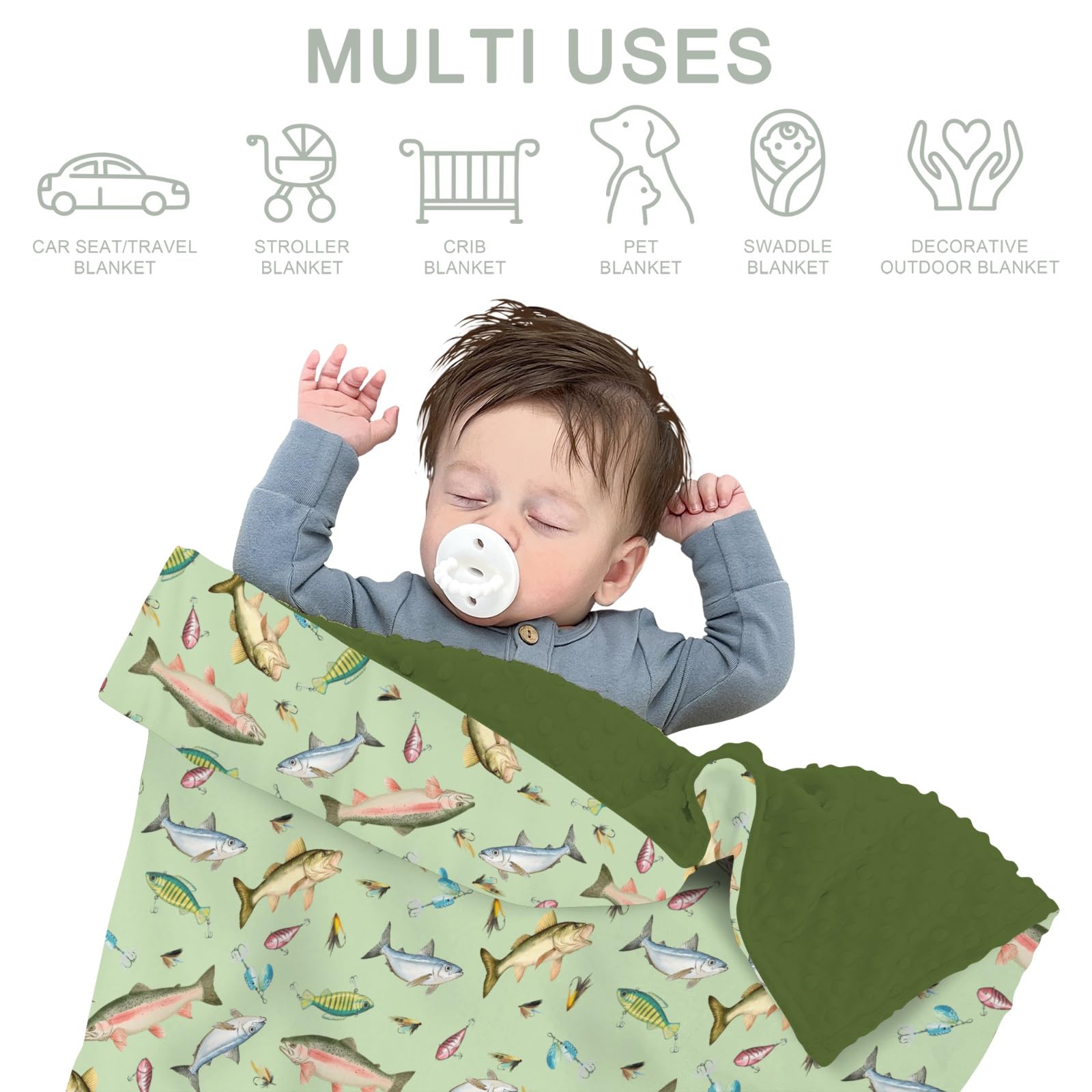 ZoUbqchY fishing baby blanket makes a thoughtful gift for baby showers