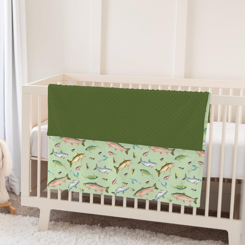 ZoUbqchY fishing baby blanket plush polyester feels soft and breathable