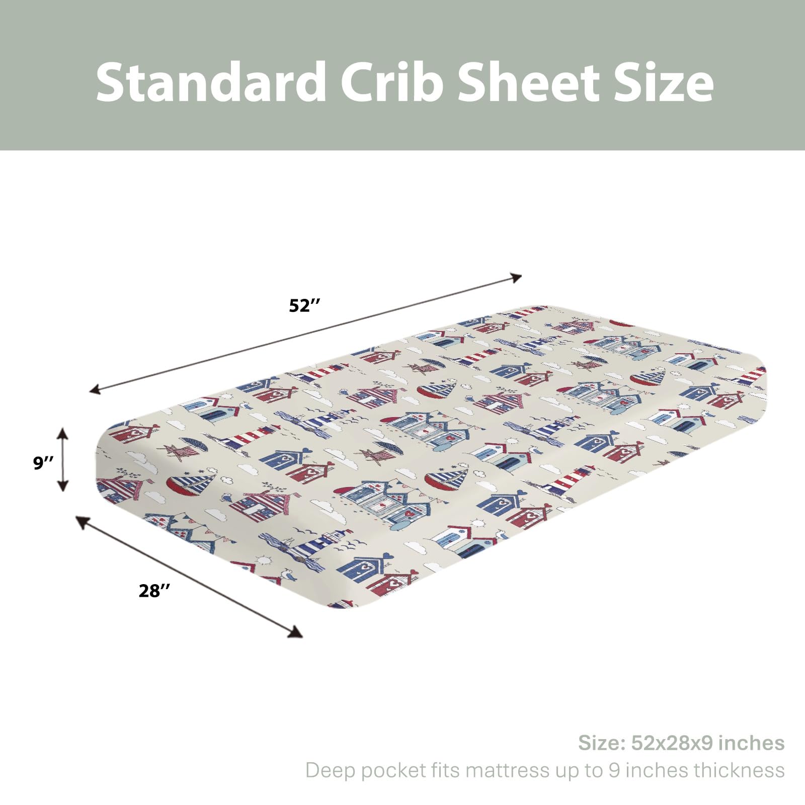 ZoUbqchY 28x52 crib sheet with 9-inch pocket fits toddler bed