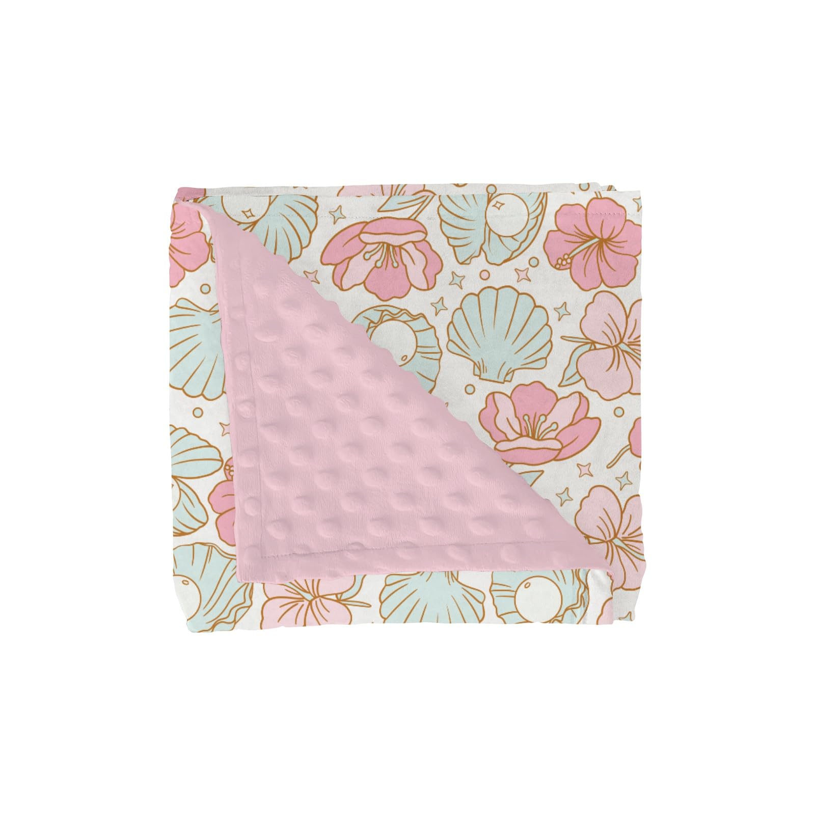 ZoUbqchY Boho Summer Mermaids blanket front view showcases plush texture for cozy newborn cuddles.