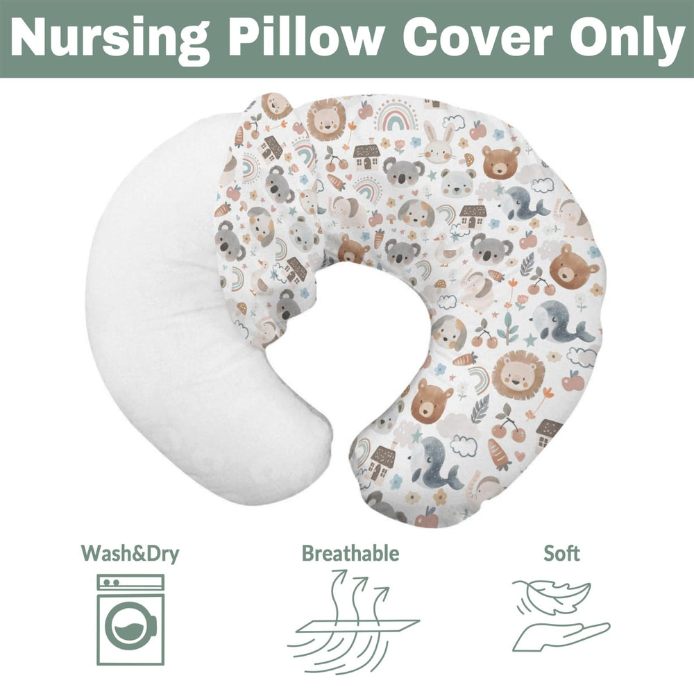 ZoUbqchY 22x18 inch cover fits most U-shaped nursing pillows securely.
