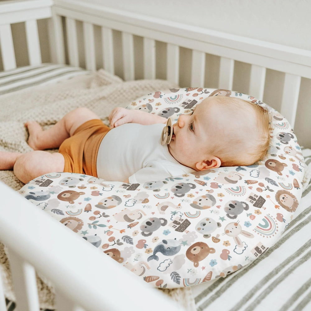 ZoUbqchY bunny print cover brightens feeding corners and nursery decor.