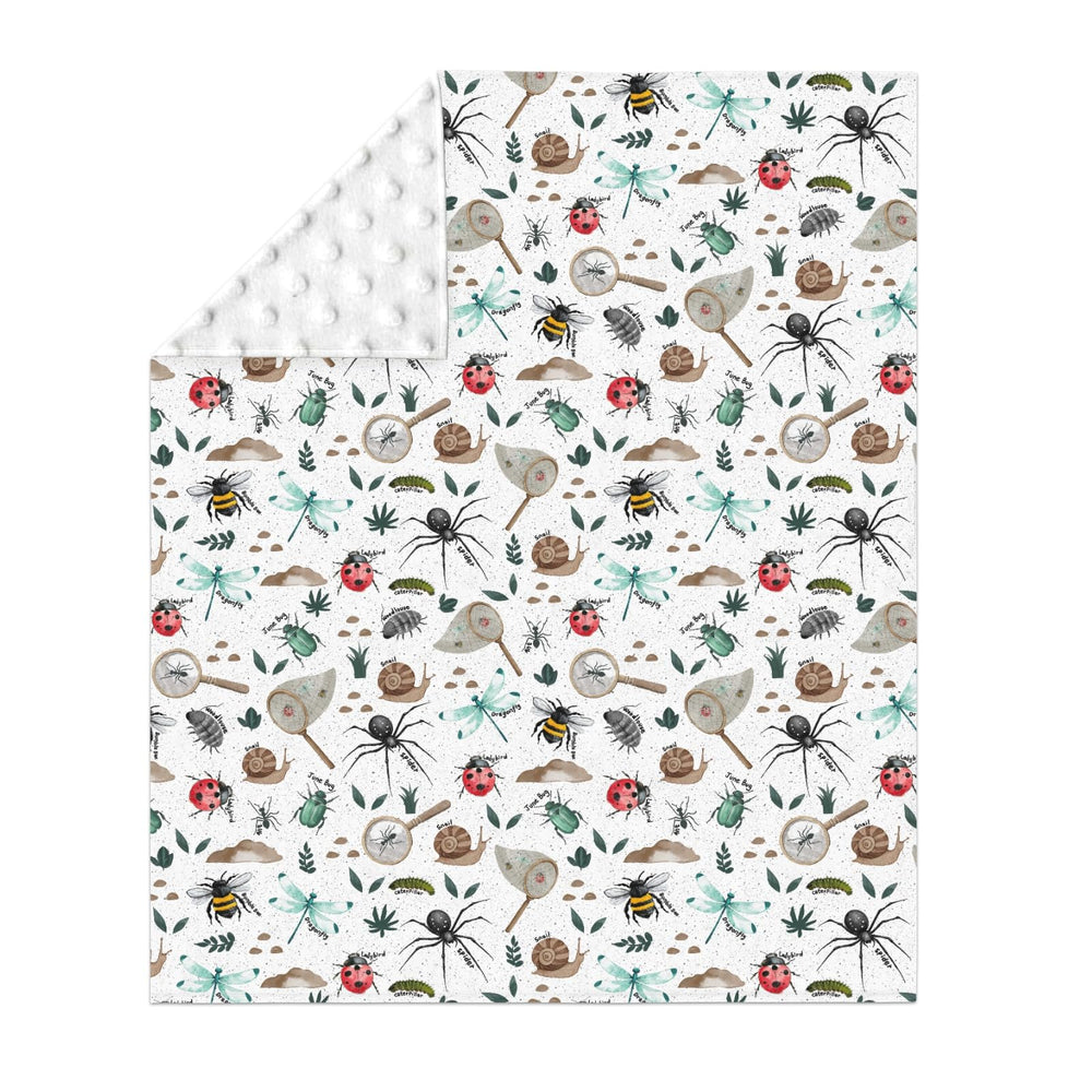 ZoUbqchY Bugs Hunt blanket back with dots for gentle warmth.