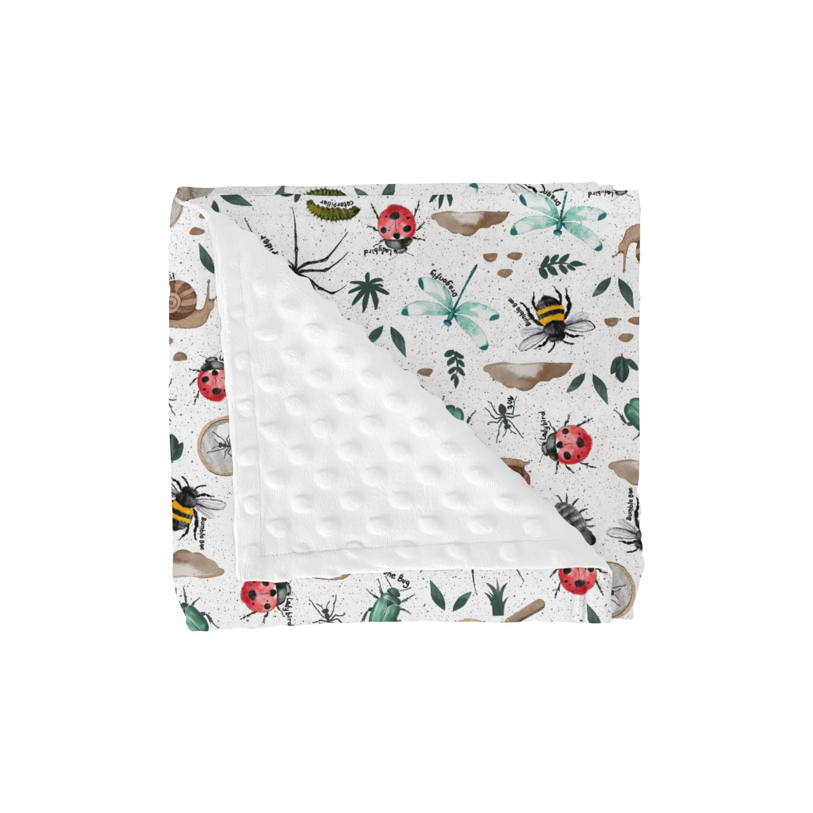 ZoUbqchY Bugs Hunt blanket front bees pattern for soothing nursery decor.