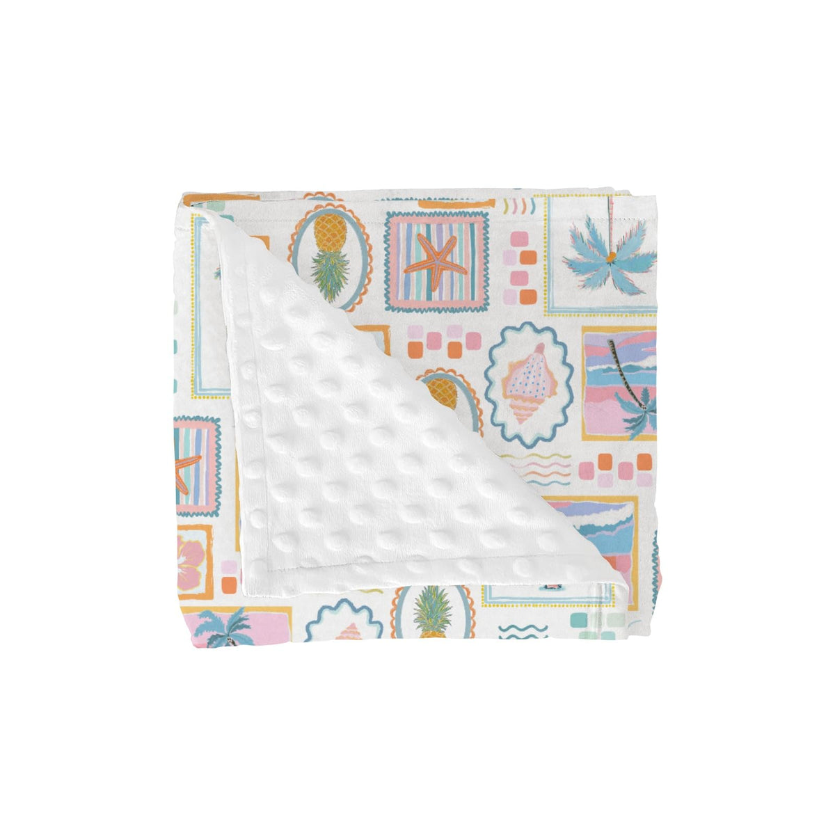 ZoUbqchY colorful patchwork baby blanket front view for cozy sleep and year-round warmth.