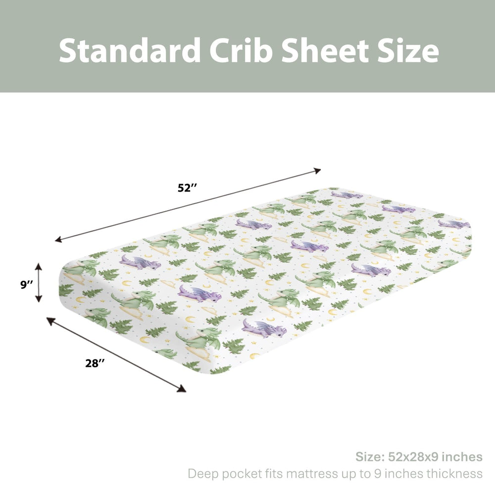 ZoUbqchY snug 28x52 inch fit with a 9-inch deep pocket for standard crib beds.