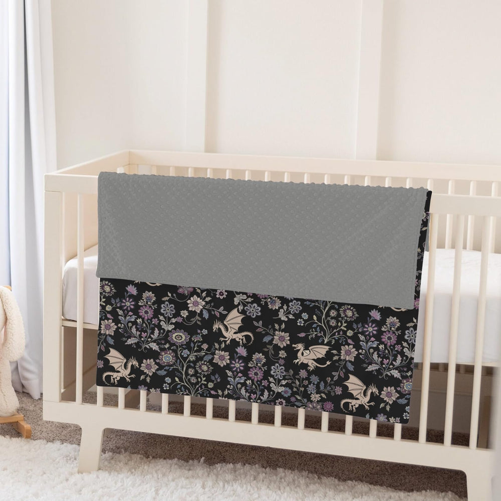 ZoUbqchY Fantasy Floral Dragons Blanket 30x40 size is ideal for crib and stroller