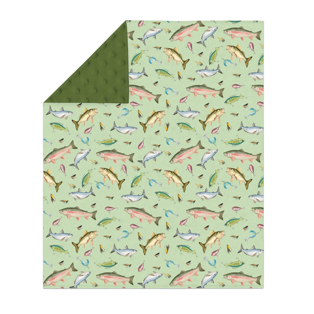 ZoUbqchY fishing baby blanket dotted backing adds gentle texture for soothing naps