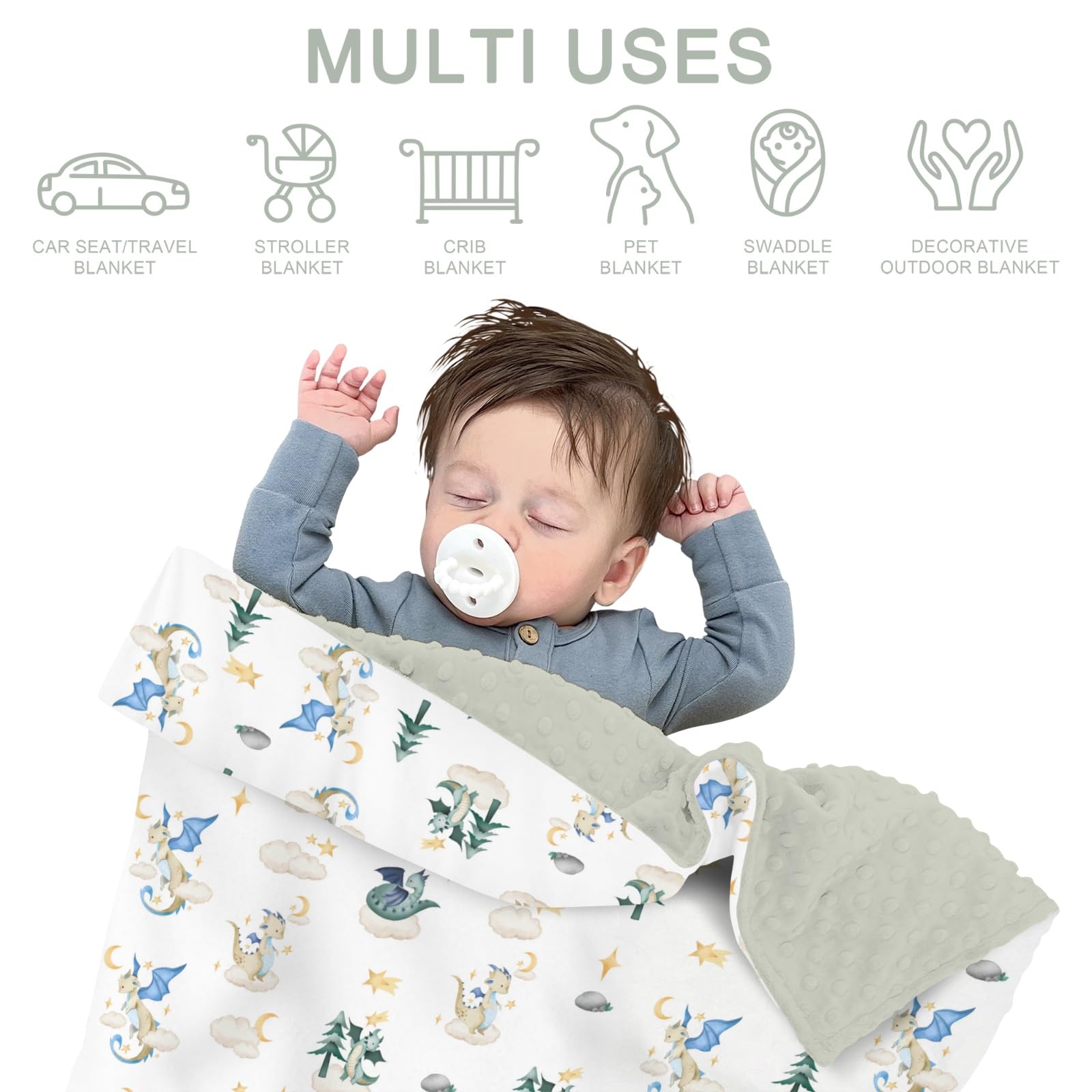 ZoUbqchY gift-ready dragon blanket makes a thoughtful newborn present.