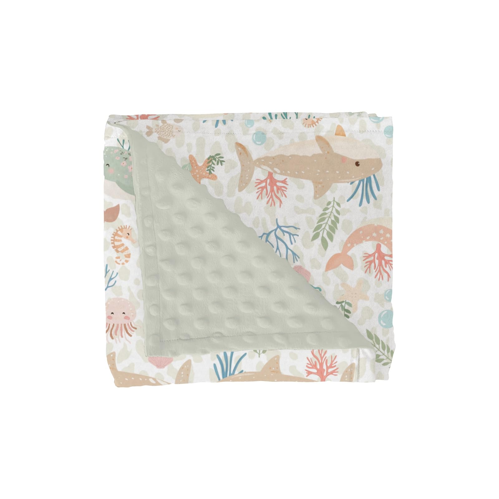 ZoUbqchY Girly Whale blanket front view highlights plush warmth for newborn sleep
